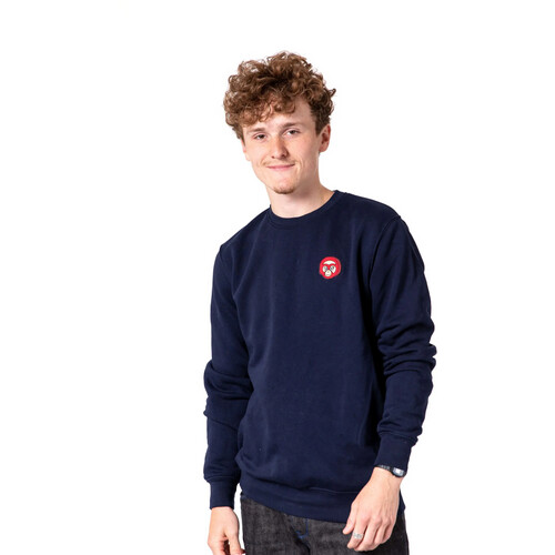 ADUH dames vegan Sweater Bulan Kepala Donkerblauw