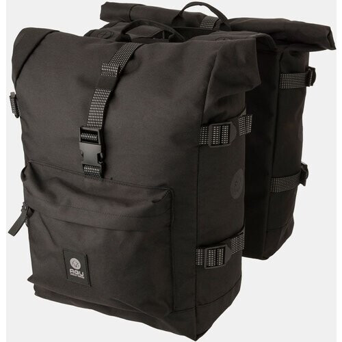 AGU Urban Trend H20 Roll-Top Dubbele Fietstas Zwart/Donkergrijs