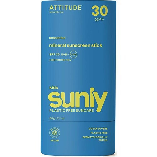 Attitude Sunly Zonnebrandstick SPF30 KIDS Parfumvrij