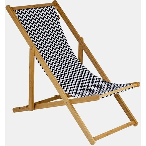 Bo-Camp Soho Bamboe Strandstoel Zwart/Wit