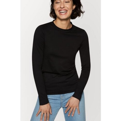 CharlieMary dames vegan Shirt Lange Mouw Zwart