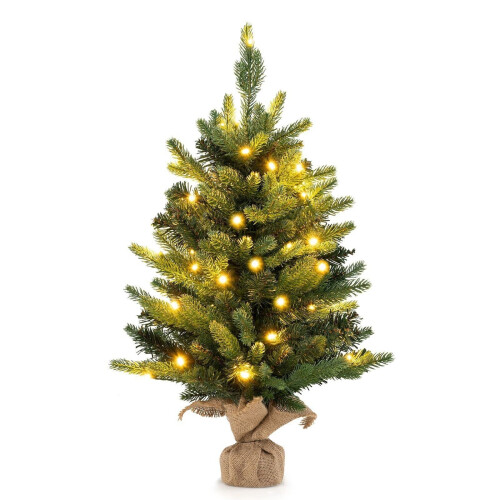 Coast Kunstkerstboom Tafel - 60 cm - 234 Takpunten - 35 Warmwitte LED Lampjes - Groen