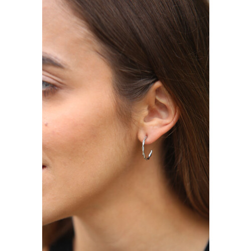 Dear Darling Berlin dames vegan Oorbellen Twisted Hoop Zilver