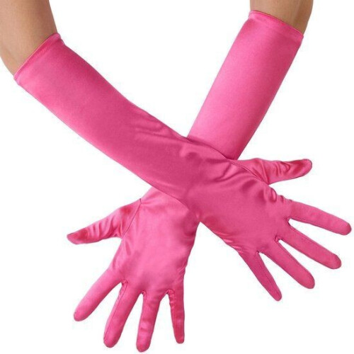 dressforfun - Lange satijnen handschoenen - Elegant en comfortabel - Roze