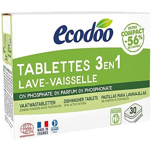 Ecodoo 3 in 1 Compact Vaatwastabletten 30 stuks
