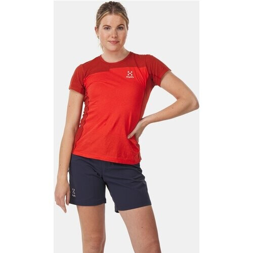 Haglöfs Roc Grip T-shirt Dames Rood/Donkerrood
