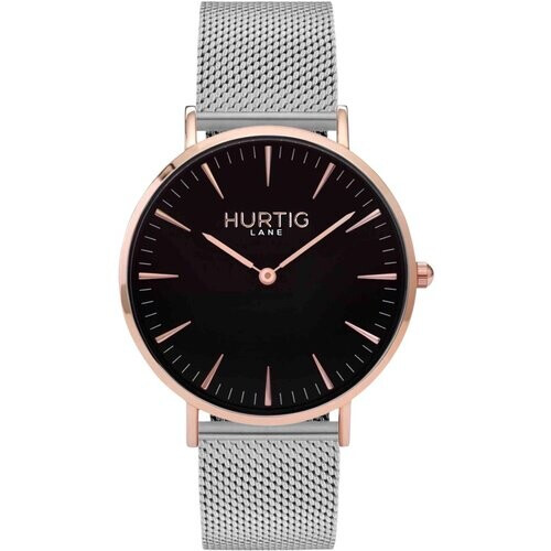 Hurtig Lane dames vegan Horloge Lorelai Rvs Roségoud, Zwart & Zilver