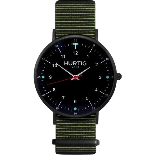 Hurtig Lane dames vegan Horloge Moderna Nato Zwart & Olijfgroen