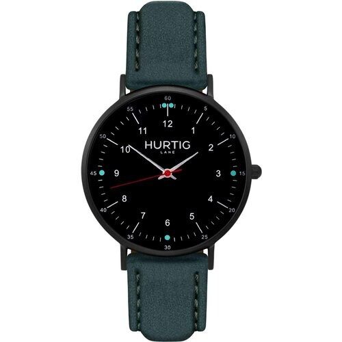 Hurtig Lane dames vegan Horloge Moderna Suède Zwart & Donkergroen