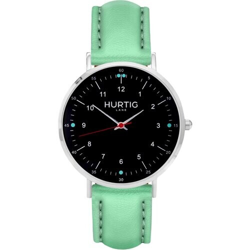 Hurtig Lane dames vegan Moderna Horloge Zilver, Zwart & Mint