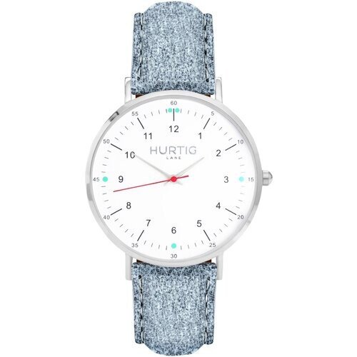 Hurtig Lane dames vegan Moderna Tweed Horloge Zilver, Wit & Grijs