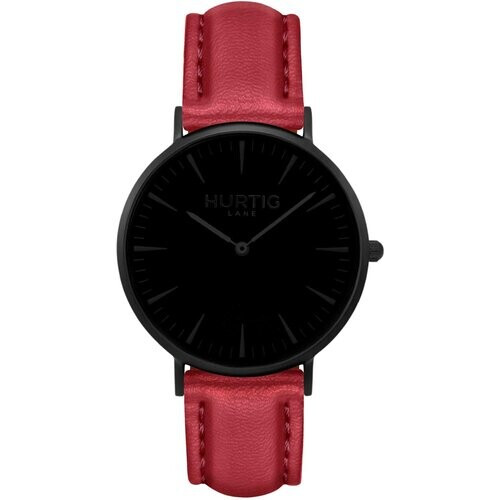 Hurtig Lane mannen vegan Mykonos Horloge All Black & Kersen