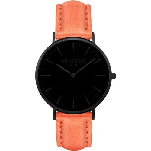 Hurtig Lane mannen vegan Mykonos Horloge All Black & Koraal