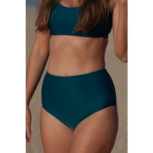 Inaska dames vegan High Waist Bikini Broekje Pure Donkerblauw