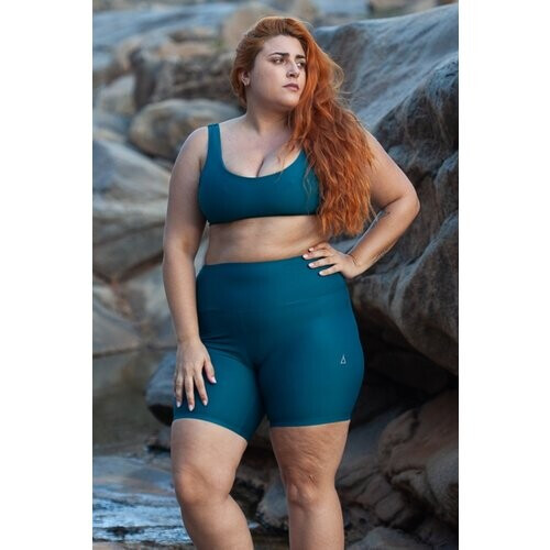 Inaska dames vegan Legging High Waist Teal Blauw