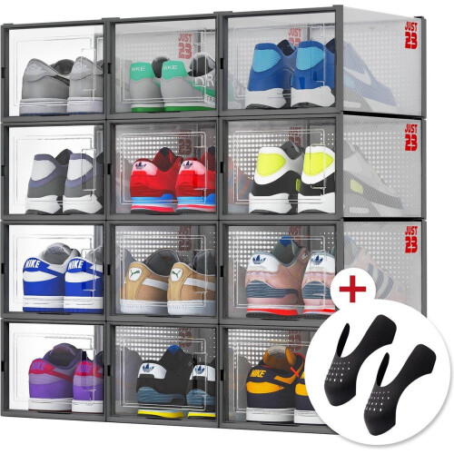 JUST23 Schoenen opbergsysteem - Schoenenkast - 12-pack - Transparant (12 stuks)