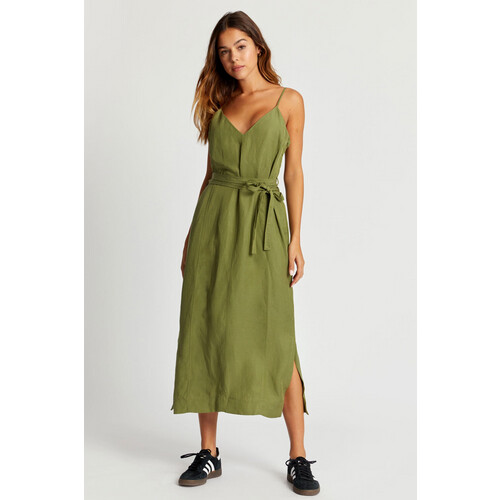 KOMODO dames vegan Jurk Slip Iman Kaki Groen