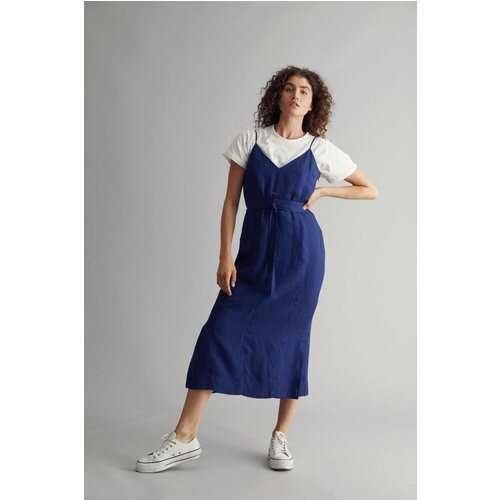 KOMODO dames vegan Jurk Slip Iman True Marineblauw