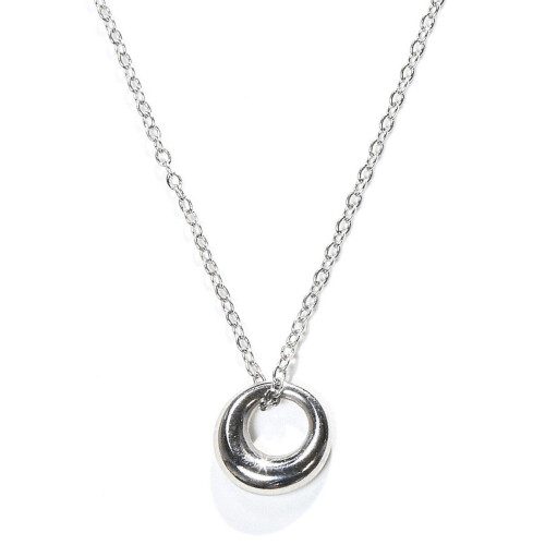 Laura Ferini Dames Ketting Cerchio - Halsketting - 18K Wit Verguld - Zilver - 40,9 cm