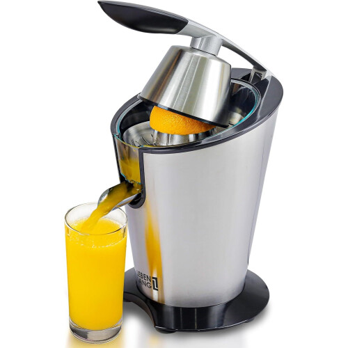 LEBENLANG Elektrische Citruspers – 600W – 20 x 20 x 31 cm – Zilver