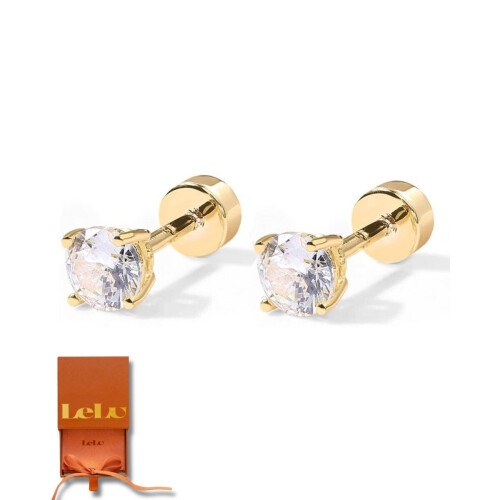 Lelu Oorknopjes - Oorbellen Dames - Zirkonia Kristal - Goudkleurig