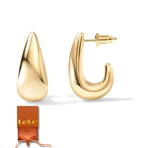 Lelu Oorringen - Druppel Oorhangers - 14K Goud Verguld - Goudkleurig (1 paar)