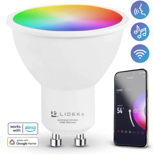 Lideka LED Lamp GU10 spot RGBW, Warm White, LED Lampen met App, Smart LED Verlichting, Dimbaar,,,,,,