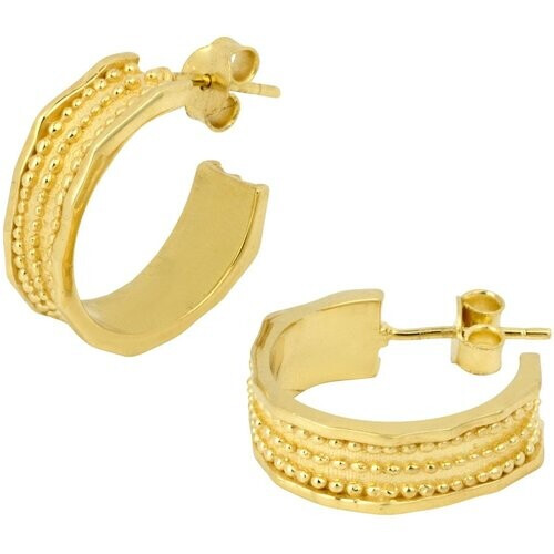Loft and Daughter dames vegan Oorbellen Chunky Relic Goud Vermeil