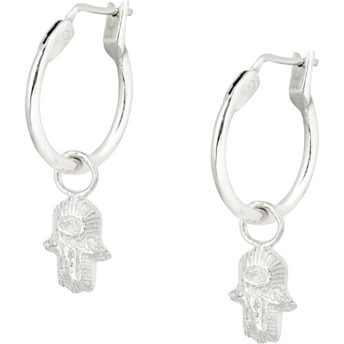 Loft and Daughter dames vegan Oorbellen Tiny Hamsa Zilver