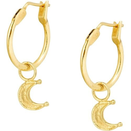 Loft and Daughter dames vegan Oorbellen Tiny Moon Goud Vermeil