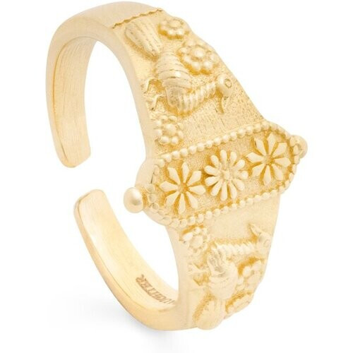 Loft and Daughter dames vegan Ring Pauw Signet Verguld 22kt