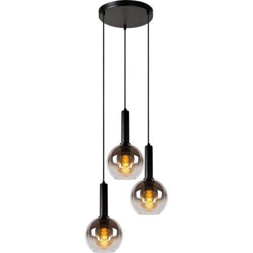 Lucide MARIUS - Hanglamp -Ø 48,5 cm - 3xE27 - Zwart