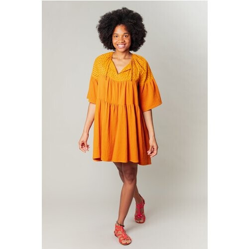 MAHLA dames vegan Delilah Jurk Burned Orange