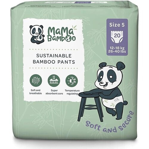 Mama Bamboo Eco Luierbroekjes - X-Large Plus - Maat 5+ 20 stuks