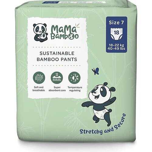 Mama Bamboo Eco Luierbroekjes - XXX-Large Plus - Maat 7+ 18 stuks