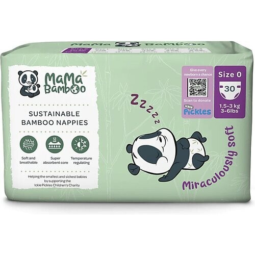 Mama Bamboo Eco Luiers - Prematuur - Maat 0 30 stuks