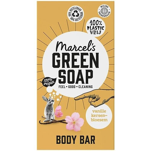Marcel's Green Soap Body Bar Vanilla & Cherry Blossom