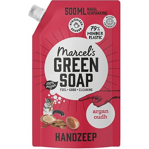 Marcel's Green Soap Handzeep Argan & Oudh Refill Stazak 500ML