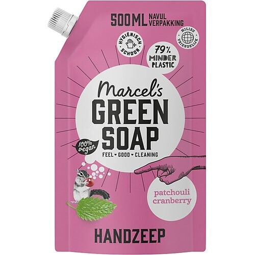 Marcel's Green Soap Handzeep Patchouli & Cranberry Navul Stazak 500ml
