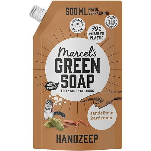 Marcel's Green Soap Handzeep Sandelhout & Kardemom Navul Stazak 500ml