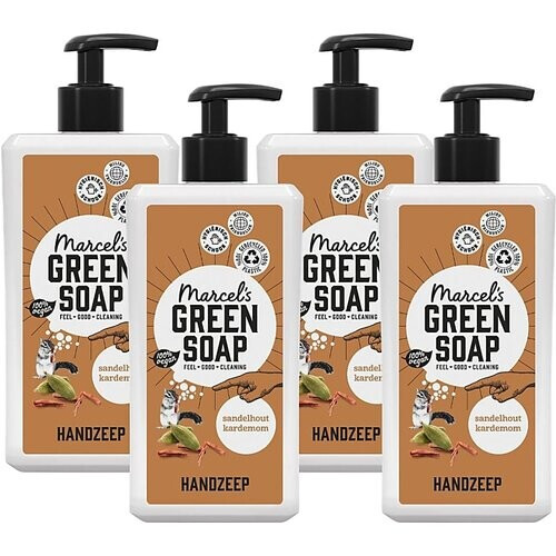 Marcel's Green Soap Handzeep Sandelwood & Kardemom Multipack x4