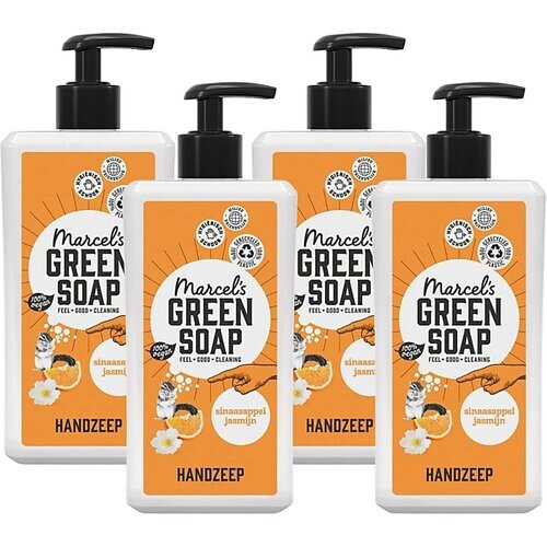 Marcel's Green Soap Handzeep Sinaasappel & Jasmijn Multipack x4