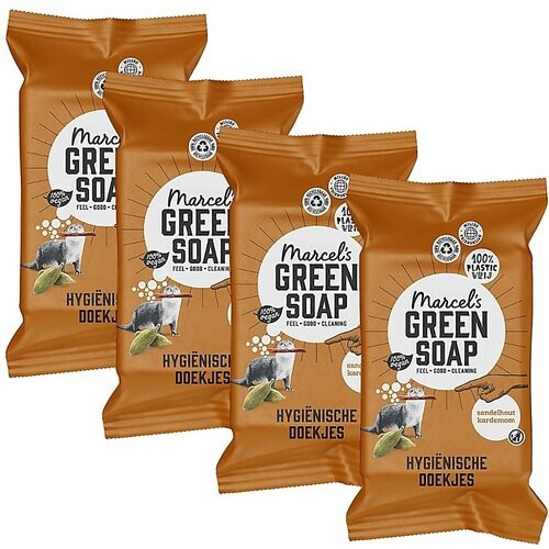 Marcel's Green Soap Schoonmaakdoekjes Sandelhout & Kardemom Multipa...
