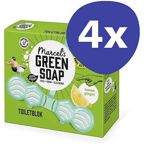 Marcel's Green Soap Toiletblok Citroen & Gember Multipack x4