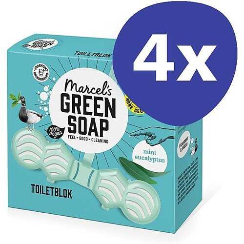 Marcel's Green Soap Toiletblok Munt & Eucalyptus Multipack x4