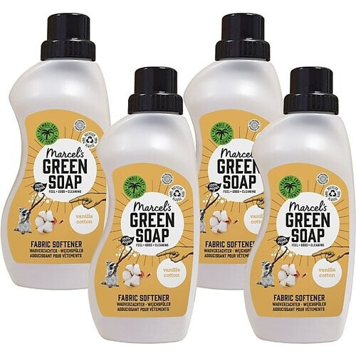 Marcel's Green Soap Wasverzachter Vanille & Katoen Multipack x4