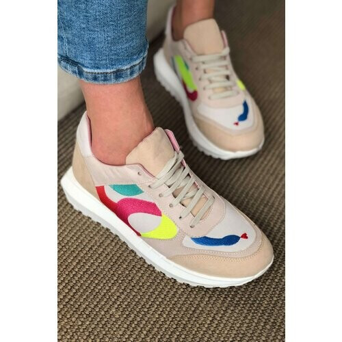 Momoc dames vegan Sneakers Eve Snake Uglysneakers Beige