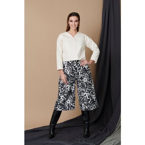 M.R BRAVO dames vegan Culotte Broek Zwart Wit