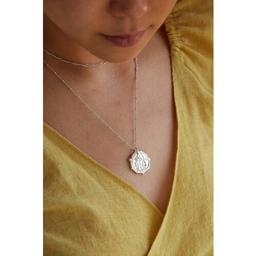 Nouare Jewelry dames vegan Ketting Maangezicht Zilver