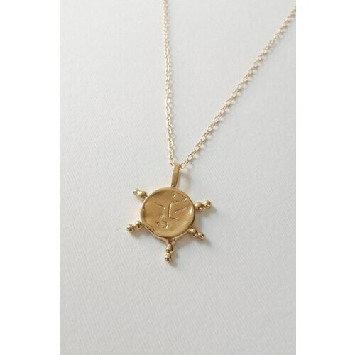 Nouare Jewelry dames vegan Ketting Sun Face Verguld